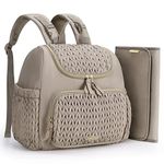 MOMMORE Changing Bag Mini Backpack, Stylish Maternity Baby Bag with Insulated Pockets, Foldable Changing Mat, Stroller Straps, Daily/Travel-Friendly, Grey