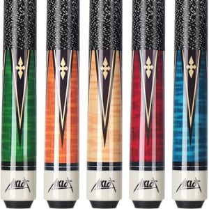 Aklot Pool Cue Sticks, 42" Canadian Maple Professional Kids Short Pool Stick, Taco De Billar Super Straightened Up 2-Piece Queue for Home, Billiard Cues Set of 5, 14oz Multiple Colors