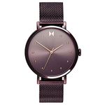 MVMT DOT Womens Watch, 36 MM | Stainless Steel Mesh Band, Analog Minimalist Watch, Purple / Rose Gold