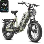 eAhora Juliet 【Upgraded & Latest Batch】 Electric Bike for Adults 1000W 60Ah 100-200Miles Long Range Electric Bike 20" Fat Tire Full Suspension Electric Bike with Hydraulic Brake, Colorful Display