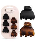 Kitsch Recyled Plastic X-Small Hair Claw Clips | X-Small Hair Clips for Women Girls | Claw Clips for Hair | Cute Hair Clips for Girls | Holiday Gift | Hair Clips for Kids - 6pc Se