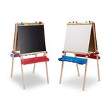 Melissa & Doug Wooden Easel Kids Art Set | Art Easel for Toddlers Arts and Crafts for Kids Age 3 to 6 + | Kids Whiteboard Easel with Blackboard for Kids | Dry Erase & Chalk Boards for Children