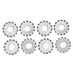 8Pcs Gear Cutter, High Speed Gear Cutter Steel Gear Cutting Tool M1.5 20° 5mm 6mm Industrial Supplies with Uniform Size and Proportion