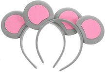 Beatifufu 2 Pcs Animal Ear Headband Girls Hair Ties Girls Headbands Girl Hair Accessories Mouse Costume Headband Mouse Ears Adult Cosplay Mouse Ears Headband Fabric Grey Headband for Girl