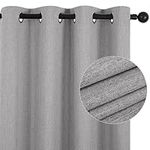 Deconovo Total Blackout Curtains 2 Panels, Thermal Insulated Fuax Linen Window Curtains, Room Darkening Bedroom Curtains for Living Room (Grey, 52x72 Inch,Set of 2)