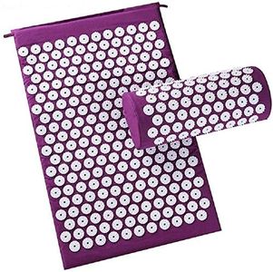 EZONEDEAL Acupressure Mat and Pillow Set - Ideal for Back Pain Relief and Neck Pain Relief - Advanced Stress Reliever - Muscle Relaxant (Maroon)