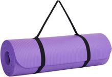 UTTAM Yoga Mat | Multi-Purpose Extra Thick Foam Exercise Mats | Stretching, Resistance Workout & Therapy – Pilates, Home & Gym Equipment Accessory for Men Women with Carry Strap (183 x 60cm) (Purple)