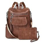 OPAGE Leather Backpack Purse for Wo