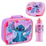 Disney Stitch Kids Lunch Box 3 Piece Set Insulated Lunch Bag Snack Box BPA Free 430ml Water Bottle School Travel Official Merchandise Stitch Gifts