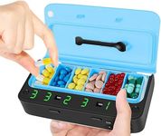 7-Day Pill Organizer with Smart Alarm – Electronic Medication Box with LED Display, Time Reminder, and Travel-Friendly Design (SKYBLUE)