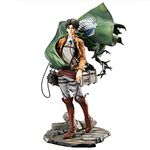 Jilijia The Final Season Levi Figure Levi Statue Eren Jaeger/Hange Zoe/Erwin Smith Character Model Giant Changeable Face Figurine Collection of Ornaments