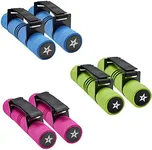 Yes4All Adjustable Dumbbell Hand Weights Set Of 2 Perfect for Women's Walking or Travel Exercise with Adjustable Straps, Foam Cover, and Color Coded Weight (2lbs, 3lbs or 4lbs), Anti Slip