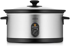 Sunbeam HP5520 Slow Cooker | 5.5L (6-8 People) | Removable Easy-Clean Ceramic Pan | Stainless Steel