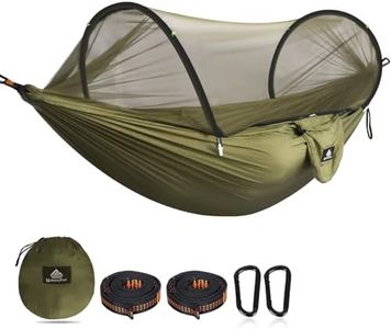 NATUREFUN Ultra-Light Travel Camping Hammock Pop-up Bug Net Hammock 300kg Load Capacity,Breathable,Quick-drying Parachute Nylon 2 Premium Carabiners,2 Tree Slings Included Outdoor Backpacking Hiking