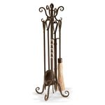 PILGRIM HOME AND HEARTH 19008 Napa Forge Victorian Fireplace Tool Set, Brushed Bronze