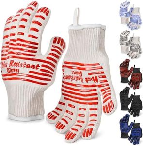 1 Pair Heat Resistant Gloves for Cooking, Grilling, BBQ, Aramid Knit