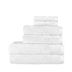 Christy Prism 6 Piece Towel Set in Whitewash 100% Turkish Cotton - Super Soft & Quick Dry - Machine Washable - 550GSM - 2 Bath, 2 Hand & 2 Face Towels