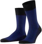 Falke Men Oxford Stripe Crew Cut, Black (Black 3000), 8-9