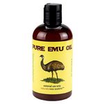 Emu Oil Pure Premium Golden - Powerful Skin and Hair Moisturizer Excellent for Stretch Marks Scars Nails Muscle & Joint Pain and More! Large 8 fl.oz Bottle!