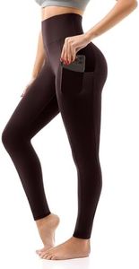 SINOPHANT High Waisted Leggings with Pockets Women, Full Length Capri Buttery Soft Stretchy Yoga Pants(Full Brown,XXL)