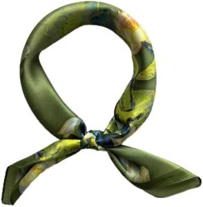 FONYVE 100% Mulberry Silk Scarfs for Women - Lightweight Square Satin Head Scarf - Small Silk Hair Scarf for Sleeping 21" x 21"