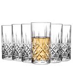 Binsakao Highball Glasses Collins Tall Beverage Set of 6, 423ml Cups Glassware for Drinks, Water, Beer, Soda (Heavy Weight)