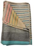 DAVLINA, Alpaca Wool Throw Blanket | Super Soft, Lightweight, Breathable and Hypoallergenic | Non-Itchy or Scratchy (Green Gray Varicolored, Queen (U.S. Standard))