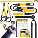 Home Resistance Training Kit, Resistance Trainer Exercise Straps with Handles, Door Anchor and Carrying Bag for Home Gym, Bodyweight Resistance Workout Straps for Indoor & Outdoor(Yellow)