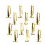 Tomaibaby 12pcs Plastic Trumpet Noise Maker Kids Trumpet Horn Wind Instrument Fun Musical Instruments Noise Makers for Parties and Events (Golden)