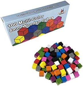 100 Wooden Cubes, Family Games Accessories – Multi-Color Board Game Tokens Ideal for Sorting, Counting, Classrooms, Replacement Pieces