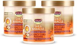 African Pride Shea Miracle Bouncy Curls Pudding (3 Pack) - Contains Shea & African Mango Butter to Define Curls & Coils & Tame Hair Frizz, 15 Oz