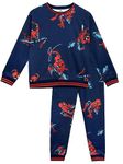 Marvel Boys Spiderman Outfit | Boys Sweatshirt and Joggers Co Ord Set | Spiderman Tracksuit For Kids | Official Spiderman Merchandise Blue 4-5 Years