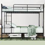 QUJEON Bunk Bed Twin Over Twin,Stur