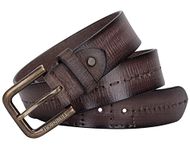 HORNBULL Andrew Brown Mens Leather Belt | Leather Belt For Men | Casual Mens Leather Belt