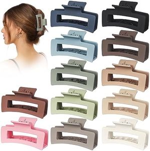 12 Pack 3.5" Medium Hair Claw Clips for Women Thick Thin Hair, Strong Hold Matte Banana Hair Clips