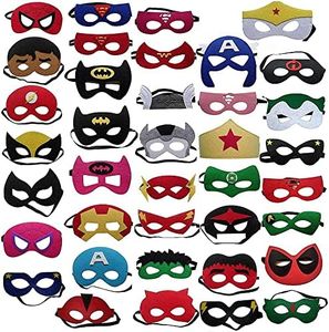 YUNFUN Máscaras de Cosplay para Niños, 38 Piezas, Máscara Dibujos Animados, Fieltro, para Fiesta de Dumpleaños