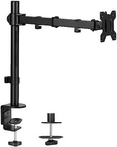 VIVO Single Monitor Arm Desk Mount, for Screens up to 32 inch and 38 inch Ultrawide, Fully Adjustable Stand, VESA 75x75mm 100x100mm, Black, STAND-V001