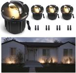 Gardenreet Landscape Well Light - Brass LED Ip65 Low Voltage In-Ground Lighting, Outdoor 12V Waterproof Wired Fixture, Antique Bronze for Wall Walkway Lawn Without MR16 Bulb