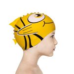 Roughhouse Kids Silicone Swimming Cap | Soft & Stretchy | Keeps Hair Dry & Protects Ears | Non-Toxic & Skin-Friendly | Fun Colors for Boys & Girls (Ages 2-10)