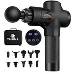 TAIJIMA Massage Gun, Percussion Muscle Massage Gun for Athletes, Handheld Deep Tissue Massager,Body Back Muscle Massager with 10 Massage Heads and LCD Touch Screen (Black)…