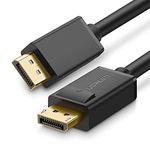 UGREEN DP to DP Cable, Gold Plated Displayport DP to DP Male to Male Cable (DP v1.2) Support 4K Resolution @60Hz with Audio Video for PC Graphic Card to HDTV/Monitor (5M)