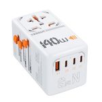 140W Universal Travel Adapter, TESSAN GaN International Plug Adaptor with 1 USB A and 3 USB C Charging Ports, Worldwide Power Outlet for US to Europe UK AUS Ireland(Type C, G, A, I)