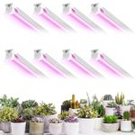 VShape LED Grow Light, T8 Grow Lights 2FT, 192W(8×24W) High Intensity Full Spectrum Plant Grow Light with High PPFD, Grow Lights for Indoor Plants, Succulent, Vegetables (8-Pack)