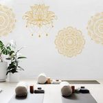 ORIGACH Boho Mandala Wall Decals, Peel and Stick Mid-Century Vintage Mandala Wall Sticker, Vintage Removable Vinyl Wall Sticker for Bedroom Home Living Room Yoga Meditation Room