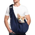 Adiwo Dog Carrier Bag Dog Sling, Reversible Hands-free Puppy Carrier for Small & Medium Dog Cat, Soft Breathable Dog Carrier Slings, Adjustable Shoulder Strap Pet Bag For Outdoor Walking Travel