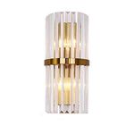 MZStech E14 Crystal Wall SconcesLamp,Modern Crystal Wall Lamp Fixtures Crystal Wall Sconce Light (Gold Base)