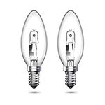 DoRight 28W E14 Halogen Candle Bulbs, C35 E14 SES Small Edison Screw Bulb -Vintage Halogen Light Bulb for Chandelier Candle Light -Warm White 2700K - 310lm - Dimmable 2 Pack