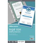 Office Depot Legal Sheet Protectors, Heavyweight, 8 1/2in. x 14in., Non-Glare, Clear, Box Of 5, 534678 by Office Depot