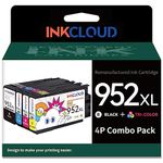 INKCLOUD Compatible with HP 952 XL 952 XL Ink Cartridge 4 Pack Combo Pack for HP OfficeJet Pro 8210 8710 8720 7740 8740 8730 8728 8702 7720 Printer