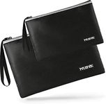 Fireproof Waterproof Money Document Bag - 2 Pack Safe Zipper Bags with Reflective Strip, Fire & Water Proof Storage Organizer Pouch for A4,File,Cash,Passport,Table(13.4" x 9.8" and 10.6" x 6.7")